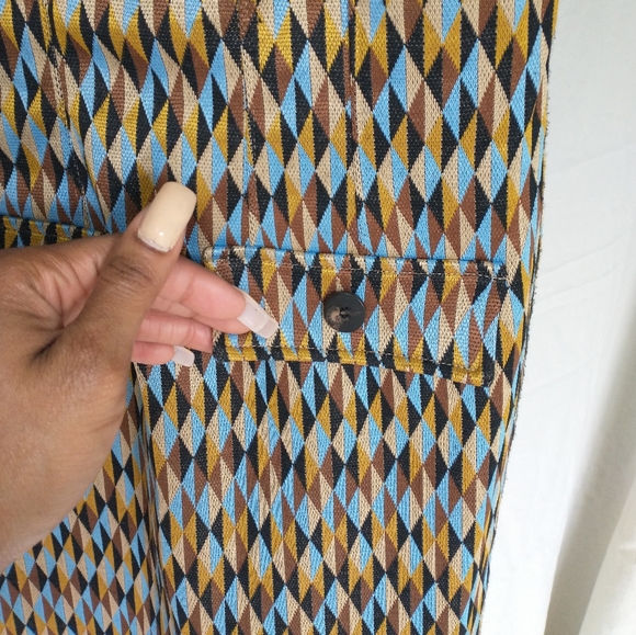 Women's blue, brown, black, tan printed Zara dress - Picture 8 of 11